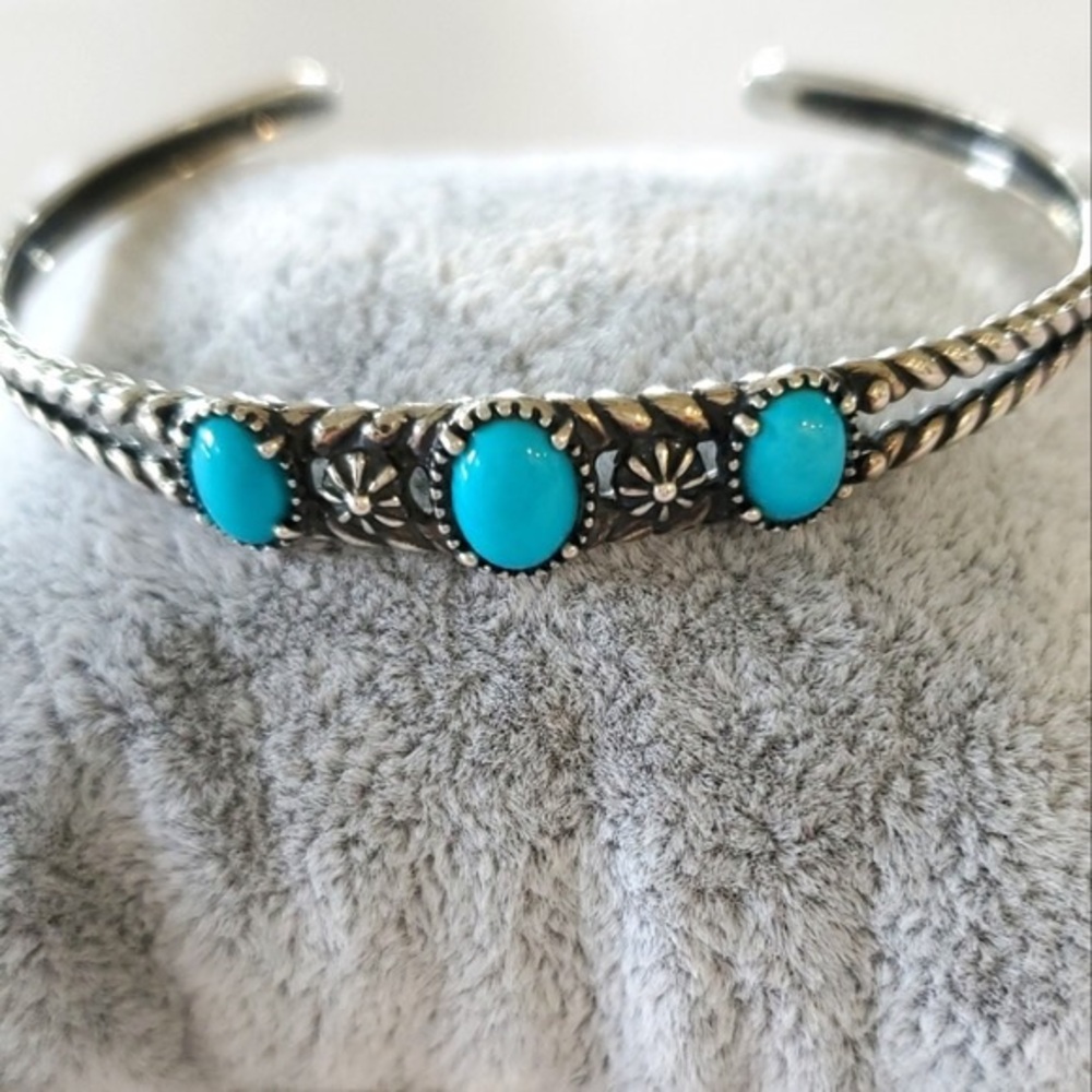 Carolyn Pollack Relios Sterling Silver Turquoise Cuff Bracelet